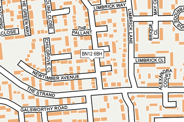 BN12 6BH map - OS OpenMap – Local (Ordnance Survey)