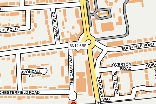 BN12 6BS map - OS OpenMap – Local (Ordnance Survey)