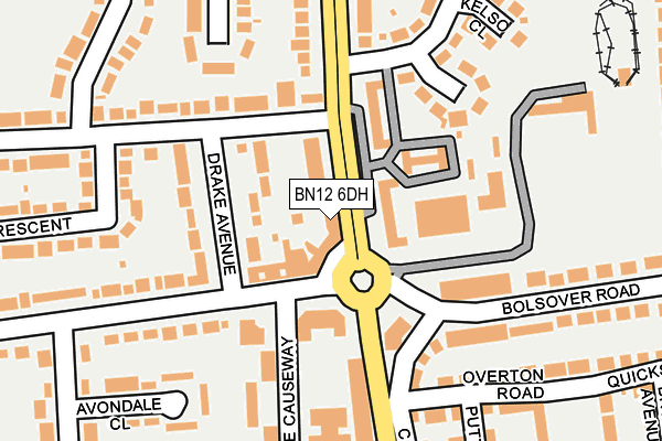 BN12 6DH map - OS OpenMap – Local (Ordnance Survey)