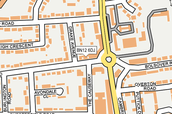 BN12 6DJ map - OS OpenMap – Local (Ordnance Survey)