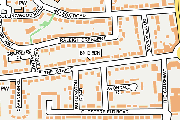 BN12 6DN map - OS OpenMap – Local (Ordnance Survey)
