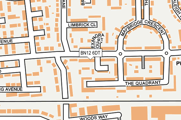 BN12 6DT map - OS OpenMap – Local (Ordnance Survey)