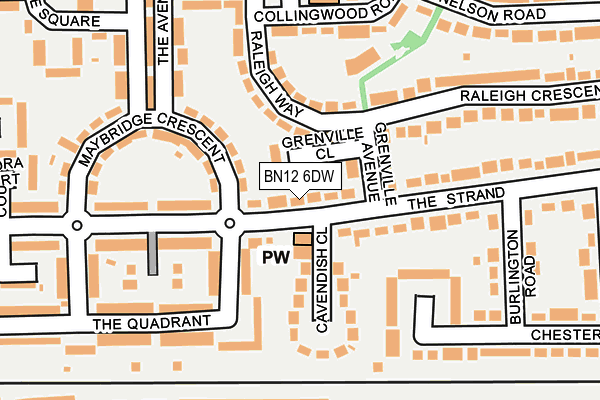 BN12 6DW map - OS OpenMap – Local (Ordnance Survey)
