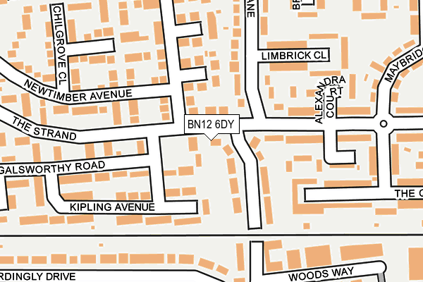 BN12 6DY map - OS OpenMap – Local (Ordnance Survey)