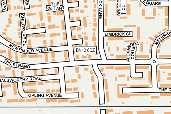 BN12 6DZ map - OS OpenMap – Local (Ordnance Survey)