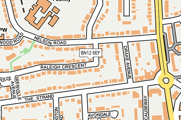 BN12 6EF map - OS OpenMap – Local (Ordnance Survey)
