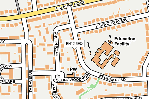 BN12 6EQ map - OS OpenMap – Local (Ordnance Survey)