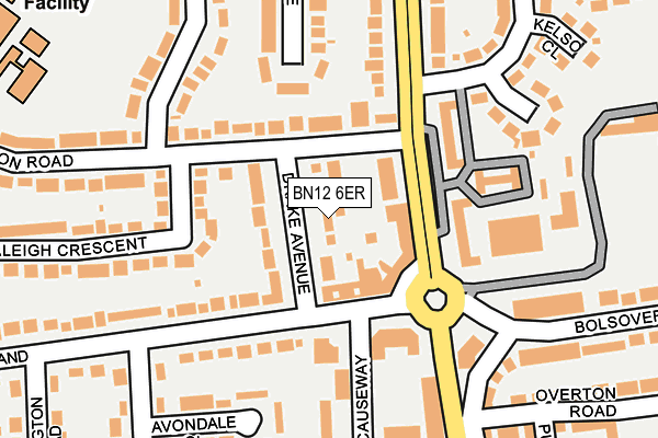 BN12 6ER map - OS OpenMap – Local (Ordnance Survey)