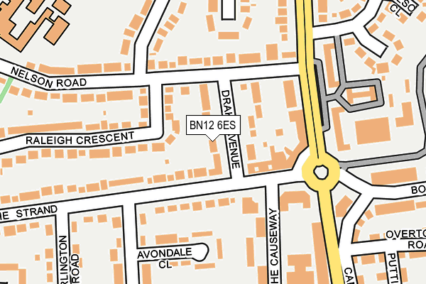 BN12 6ES map - OS OpenMap – Local (Ordnance Survey)