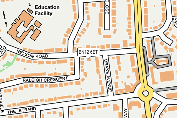 BN12 6ET map - OS OpenMap – Local (Ordnance Survey)