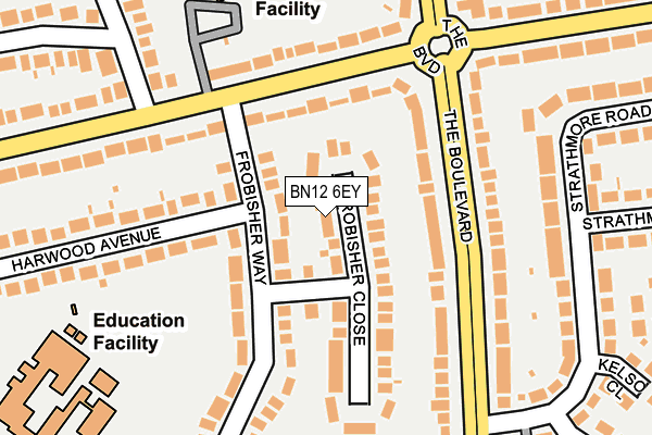 BN12 6EY map - OS OpenMap – Local (Ordnance Survey)