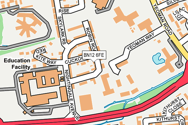 BN12 6FE map - OS OpenMap – Local (Ordnance Survey)