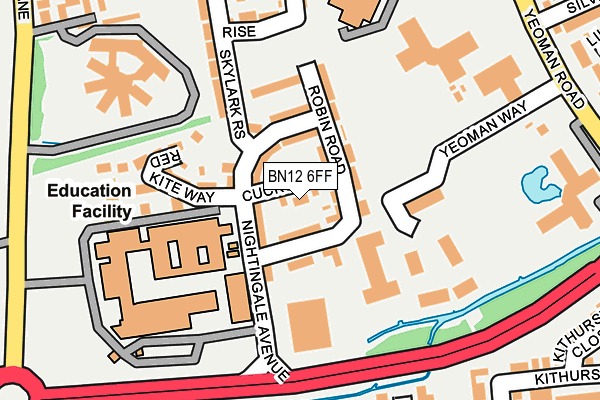 BN12 6FF map - OS OpenMap – Local (Ordnance Survey)