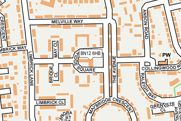 BN12 6HB map - OS OpenMap – Local (Ordnance Survey)