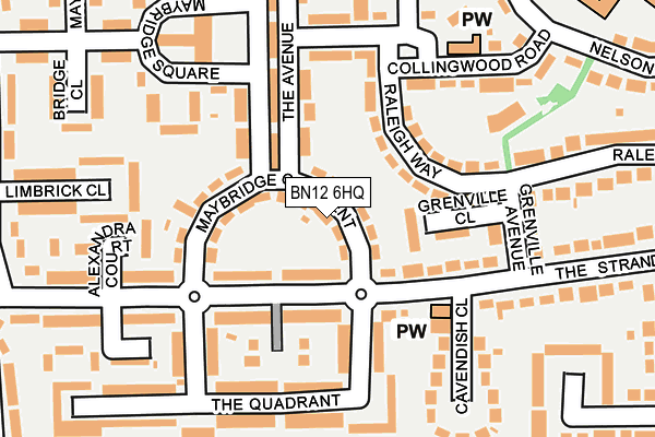 BN12 6HQ map - OS OpenMap – Local (Ordnance Survey)