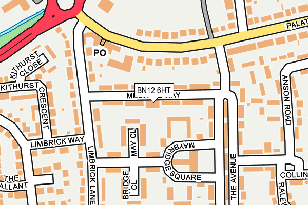 BN12 6HT map - OS OpenMap – Local (Ordnance Survey)