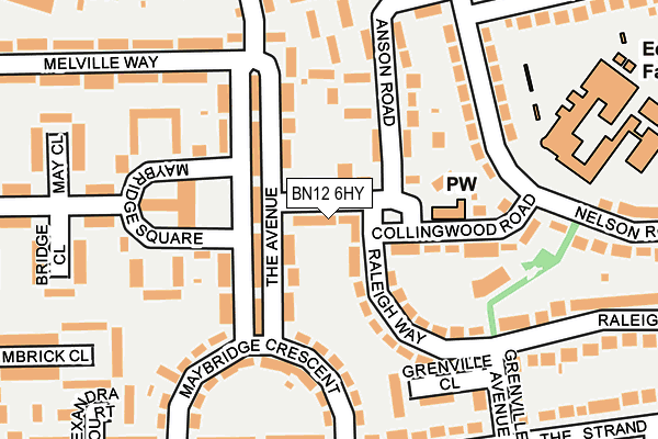 BN12 6HY map - OS OpenMap – Local (Ordnance Survey)