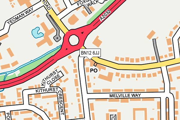 BN12 6JJ map - OS OpenMap – Local (Ordnance Survey)