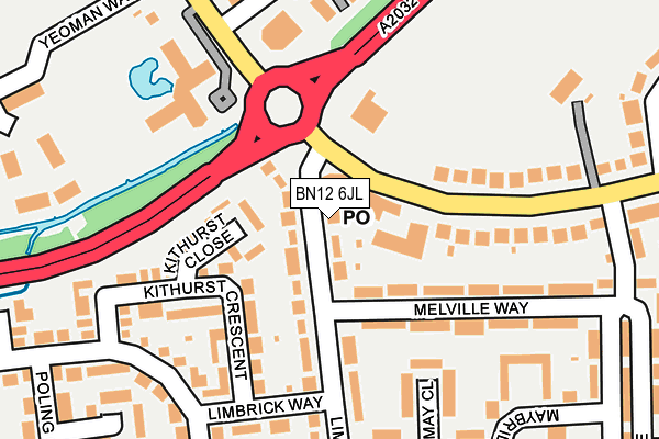BN12 6JL map - OS OpenMap – Local (Ordnance Survey)