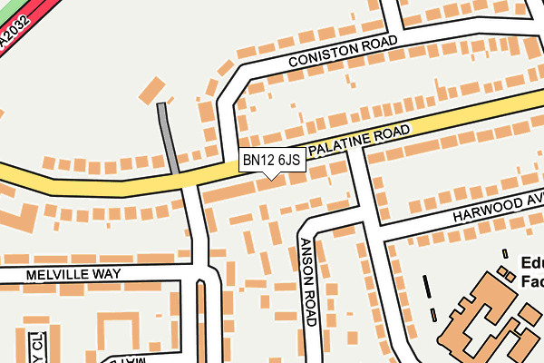 BN12 6JS map - OS OpenMap – Local (Ordnance Survey)