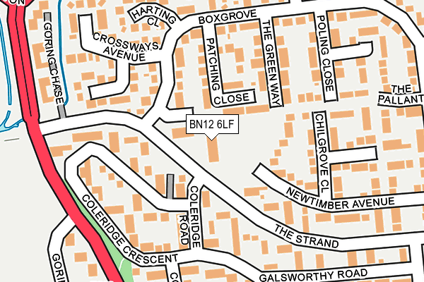 BN12 6LF map - OS OpenMap – Local (Ordnance Survey)