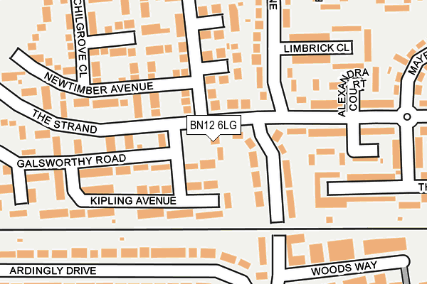 BN12 6LG map - OS OpenMap – Local (Ordnance Survey)