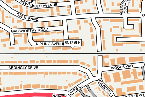 BN12 6LH map - OS OpenMap – Local (Ordnance Survey)