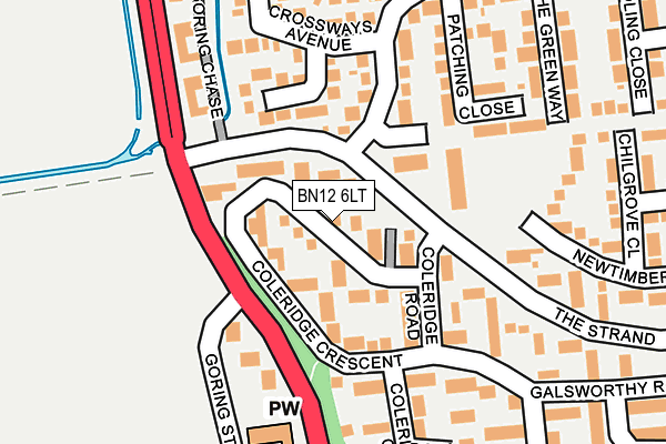 BN12 6LT map - OS OpenMap – Local (Ordnance Survey)