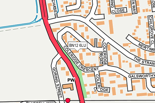 BN12 6LU map - OS OpenMap – Local (Ordnance Survey)