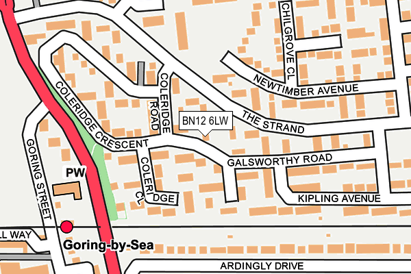 BN12 6LW map - OS OpenMap – Local (Ordnance Survey)
