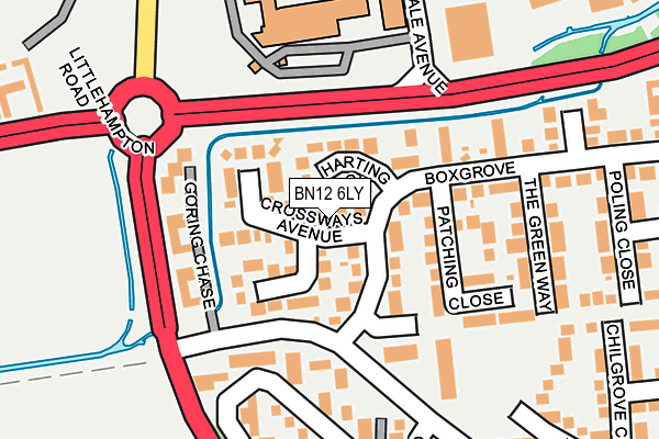 BN12 6LY map - OS OpenMap – Local (Ordnance Survey)