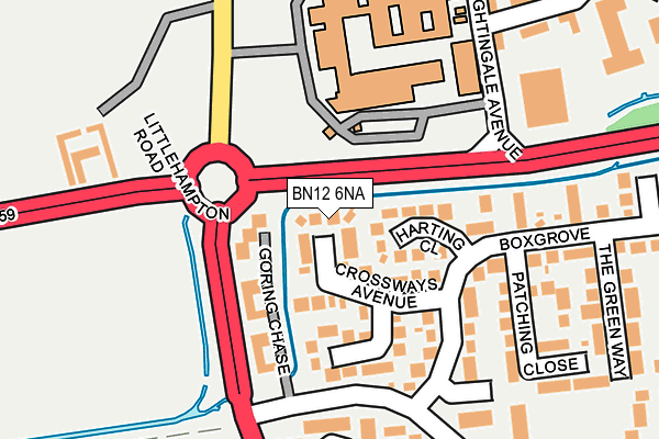 BN12 6NA map - OS OpenMap – Local (Ordnance Survey)