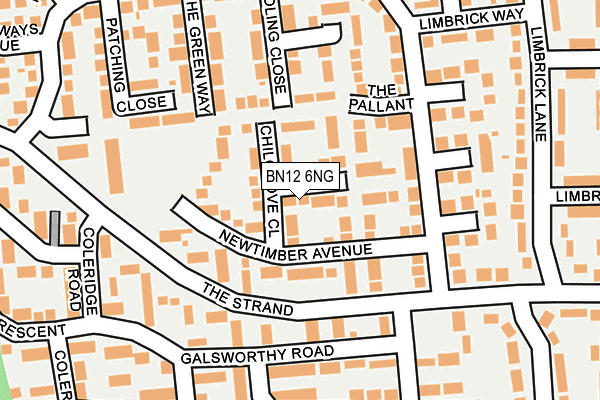BN12 6NG map - OS OpenMap – Local (Ordnance Survey)