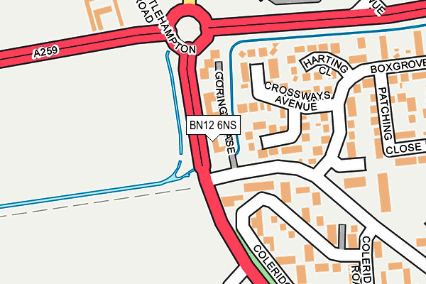 BN12 6NS map - OS OpenMap – Local (Ordnance Survey)