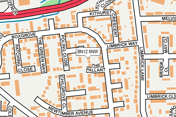 BN12 6NW map - OS OpenMap – Local (Ordnance Survey)