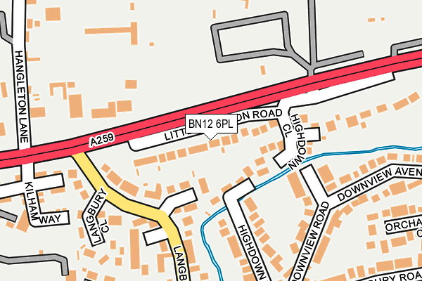 BN12 6PL map - OS OpenMap – Local (Ordnance Survey)