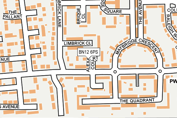 BN12 6PS map - OS OpenMap – Local (Ordnance Survey)