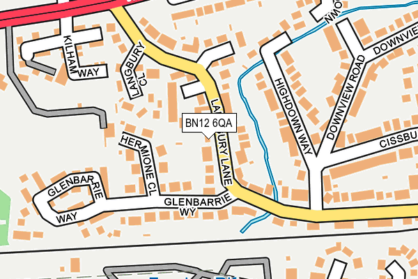 BN12 6QA map - OS OpenMap – Local (Ordnance Survey)