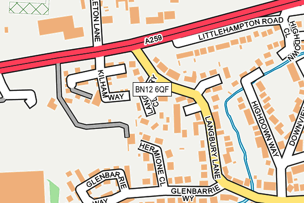BN12 6QF map - OS OpenMap – Local (Ordnance Survey)