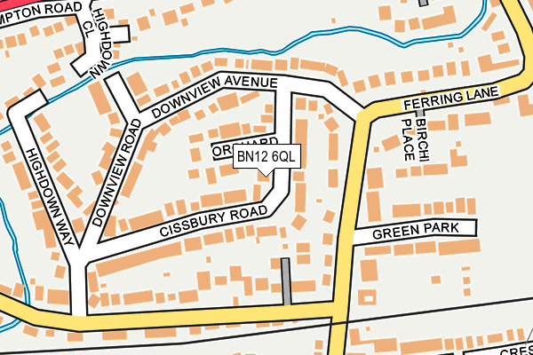 BN12 6QL map - OS OpenMap – Local (Ordnance Survey)