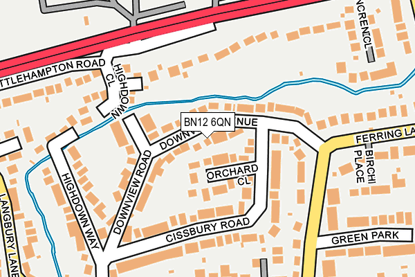 BN12 6QN map - OS OpenMap – Local (Ordnance Survey)