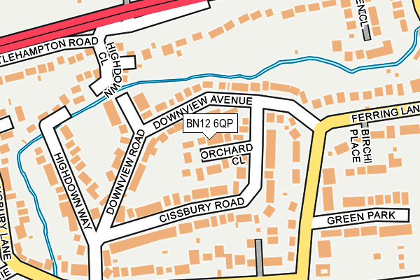BN12 6QP map - OS OpenMap – Local (Ordnance Survey)