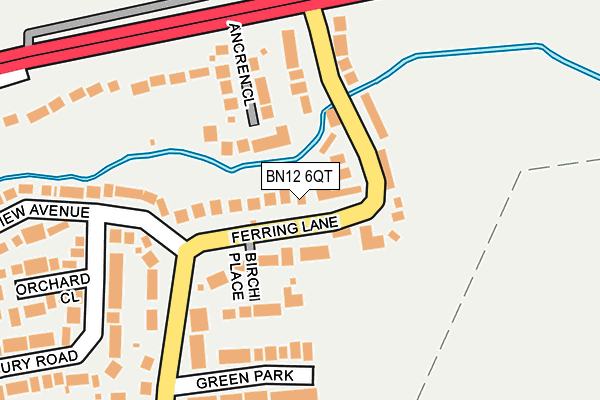 BN12 6QT map - OS OpenMap – Local (Ordnance Survey)