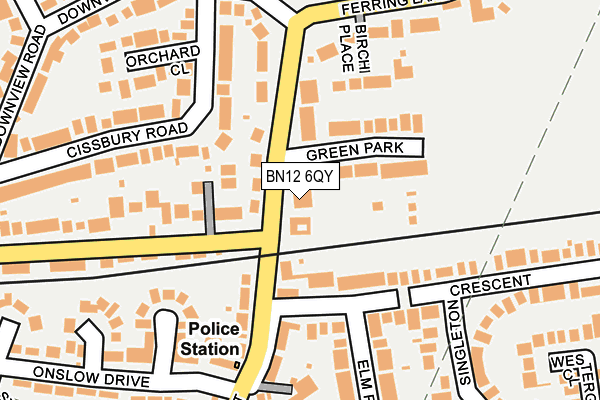 BN12 6QY map - OS OpenMap – Local (Ordnance Survey)