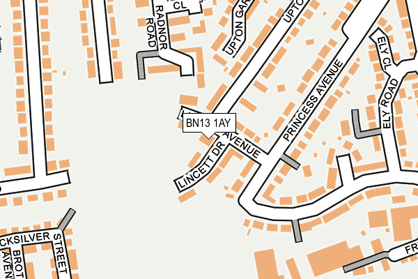 BN13 1AY map - OS OpenMap – Local (Ordnance Survey)