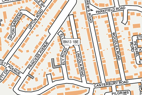 BN13 1BE map - OS OpenMap – Local (Ordnance Survey)