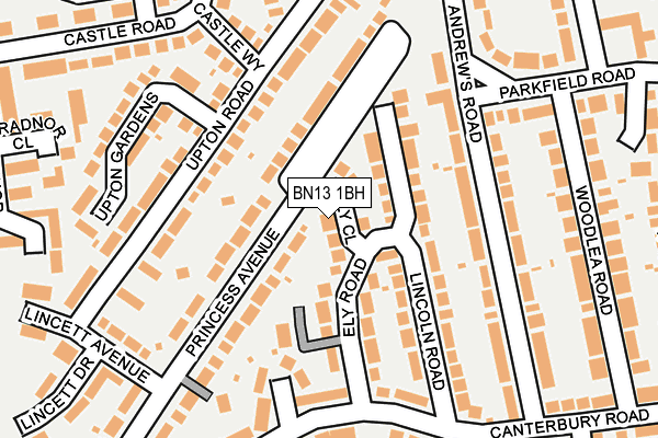 BN13 1BH map - OS OpenMap – Local (Ordnance Survey)