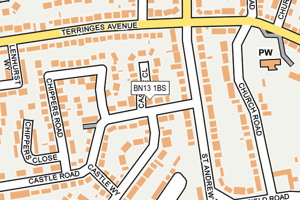BN13 1BS map - OS OpenMap – Local (Ordnance Survey)
