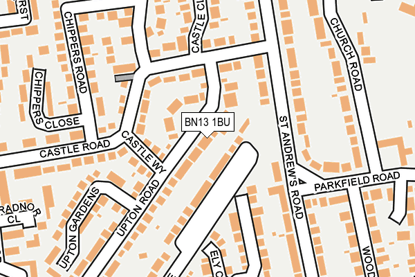 BN13 1BU map - OS OpenMap – Local (Ordnance Survey)