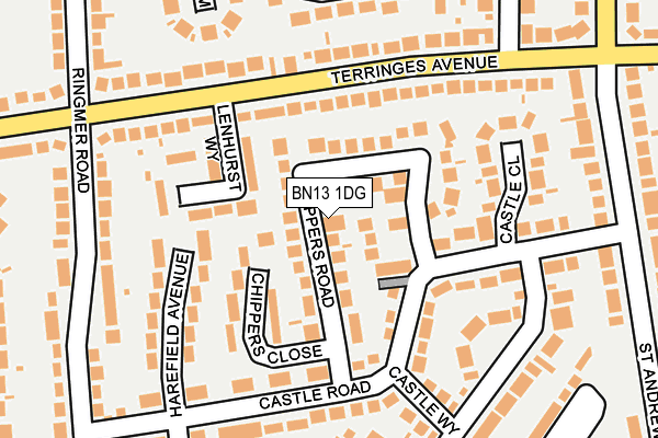 BN13 1DG map - OS OpenMap – Local (Ordnance Survey)